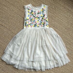 Mini Boden Embroidered Special Occasion Dress Tulle Girls 7/8